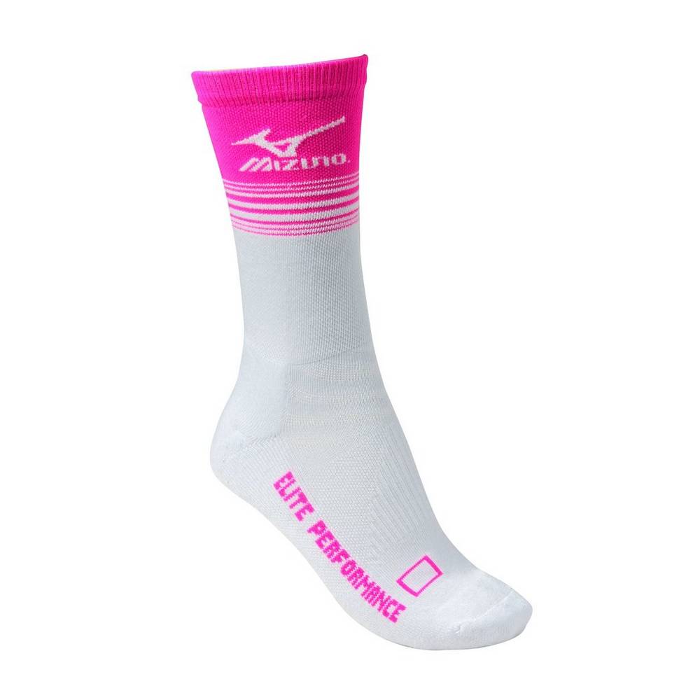 Meias Mizuno Retro Crew - Homem - Branco/Rosa - OAYPW5674